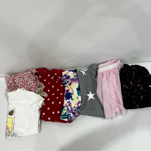 Bundle Lot of 7 Piece Size 6 Years Girls Clothing Tops PJ & Bottoms Mix Brand - Picture 1 of 8